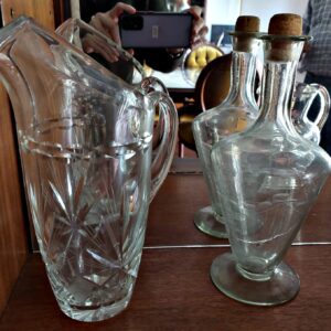 VENDIDA Jarra alta de cristal y botellón cristal