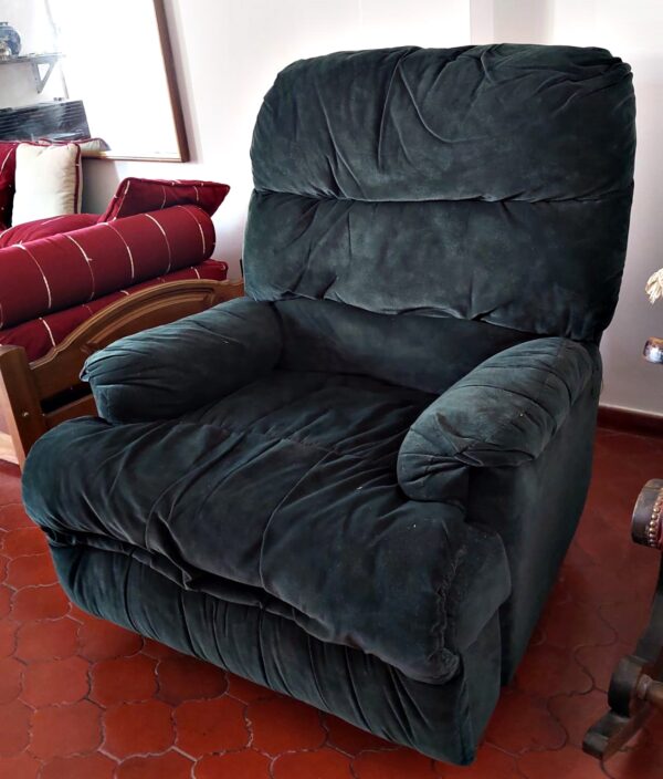 Sillón tapizado en pana azul - Image 2